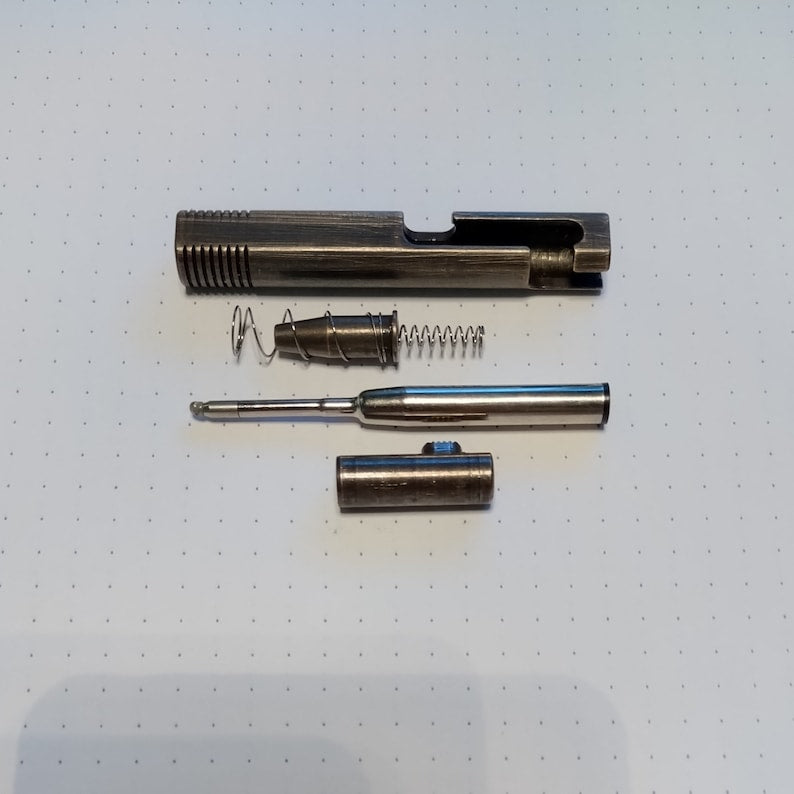 Brass retro mini bolt action pen - Writing tool. Golf scorecard pen. EDC, pocket carry. Camping kit gift.