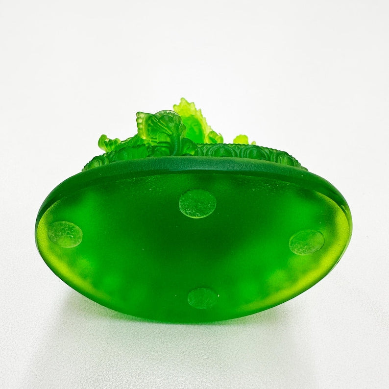 Handmade Glass Green Tara Statue, Handmade Ornaments, Buddhist Altar Decor, Spiritual Gift for Friends, Mindful Meditation Gift