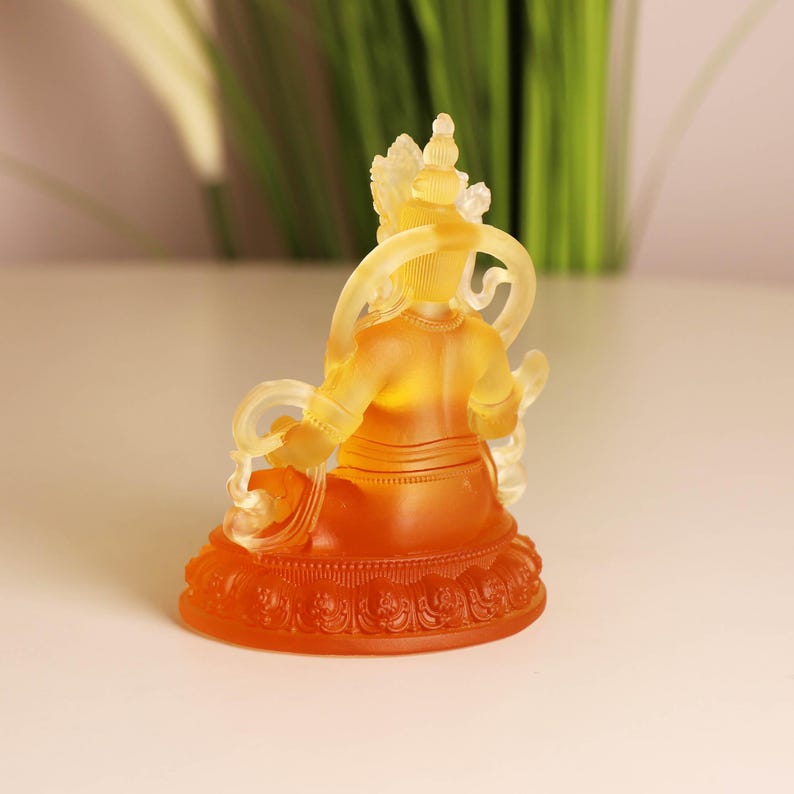 Statue du Bouddha de la Médecine en verre fait main avec baignoire électrique