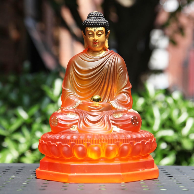 Resin Sakyamuni Buddha Sakyamuni Buddha, Auspicious Offering Crafts, Ornaments, Lingshan Tathagata Buddha Statue