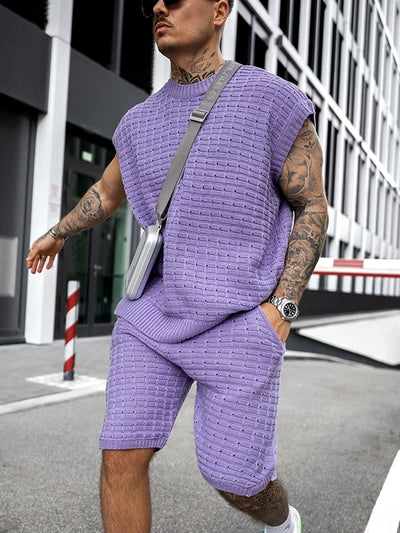 Men's Lyocell Cotton Casual Bermuda Shorts Elastic Waist Summer Shorts in Gray - product view