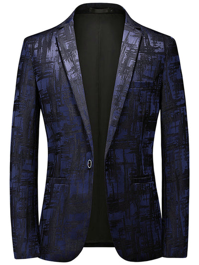 Men's Slim Fit Lightweight Long Sleeve Blazer for Everyday Smart-Casual Wear in Navy - product view