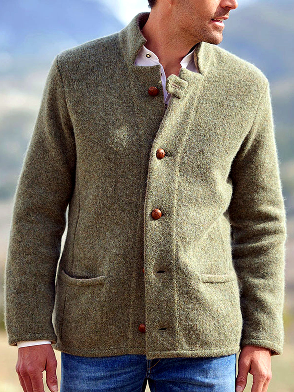 Men's Jacket Casual in Green - product view