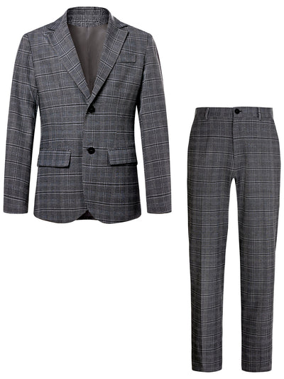 Men's Jacquard Blazer Suit Jacket One Button Party Banquet Formal Outfit in Gray - product view