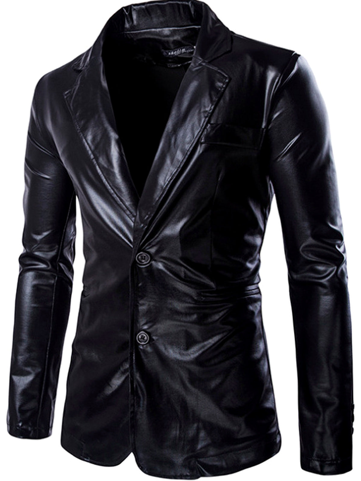 Men's Lightweight Business Blazer and Pants Set Casual Suit Outfit in Black - product view