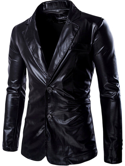 Men's Lightweight Business Blazer and Pants Set Casual Suit Outfit in Black - product view