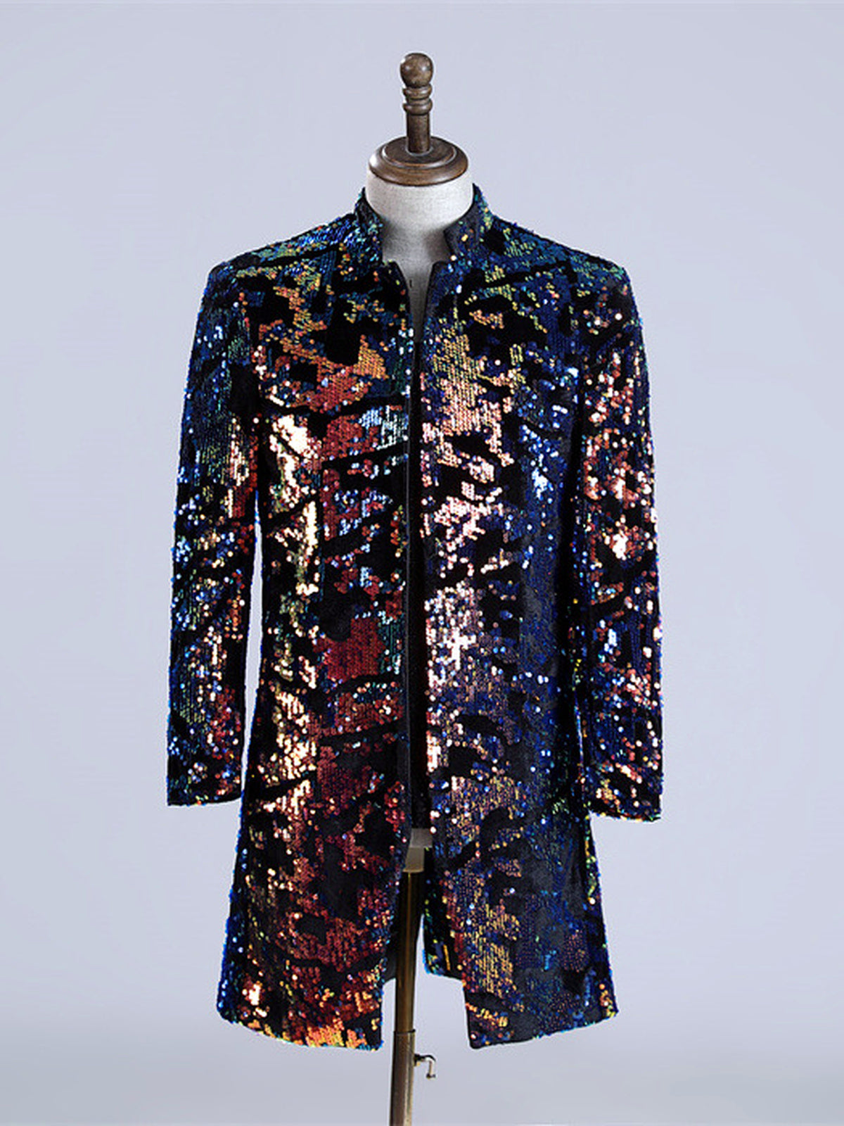 Men's Sequin Slim Fit Long Sleeve Blazer for Everyday Smart-Casual Wear in White - product view