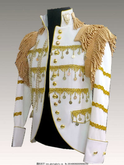 Men's Slim Fit Long Sleeve Blazer for Everyday Smart-Casual Wear in White - product view