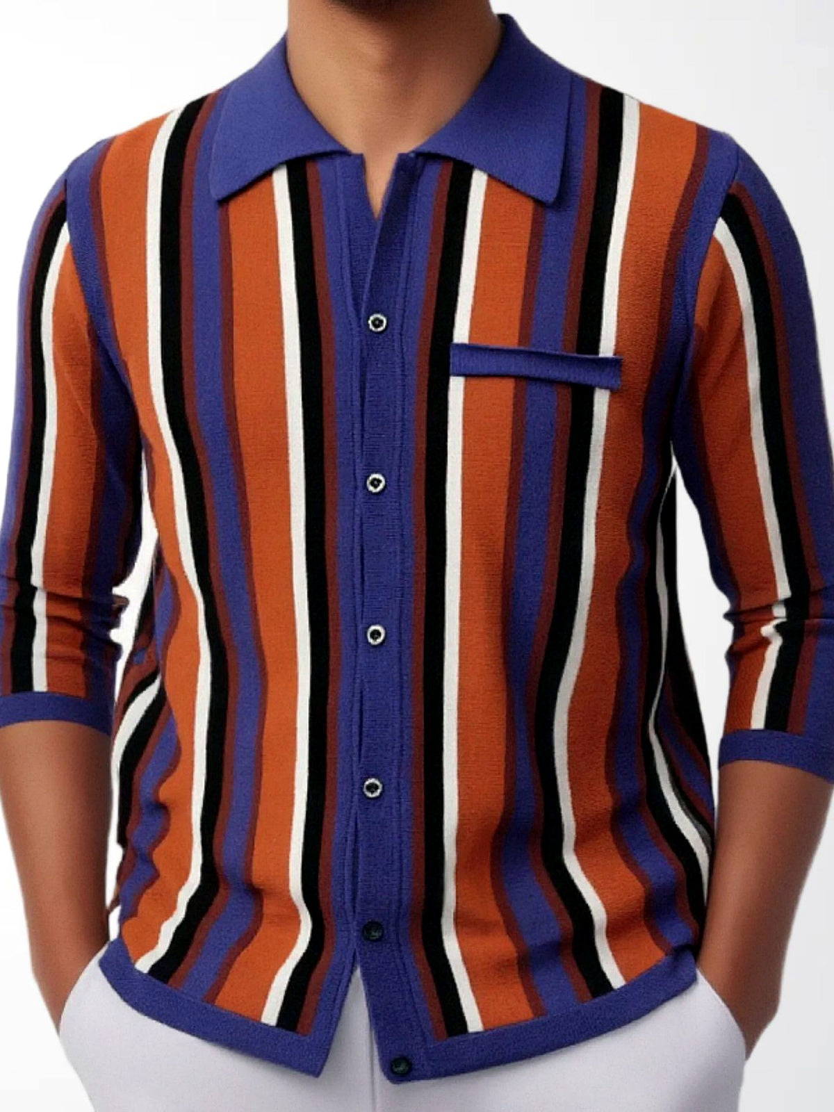 Casual Short Sleeve Shirt in Blue - product view