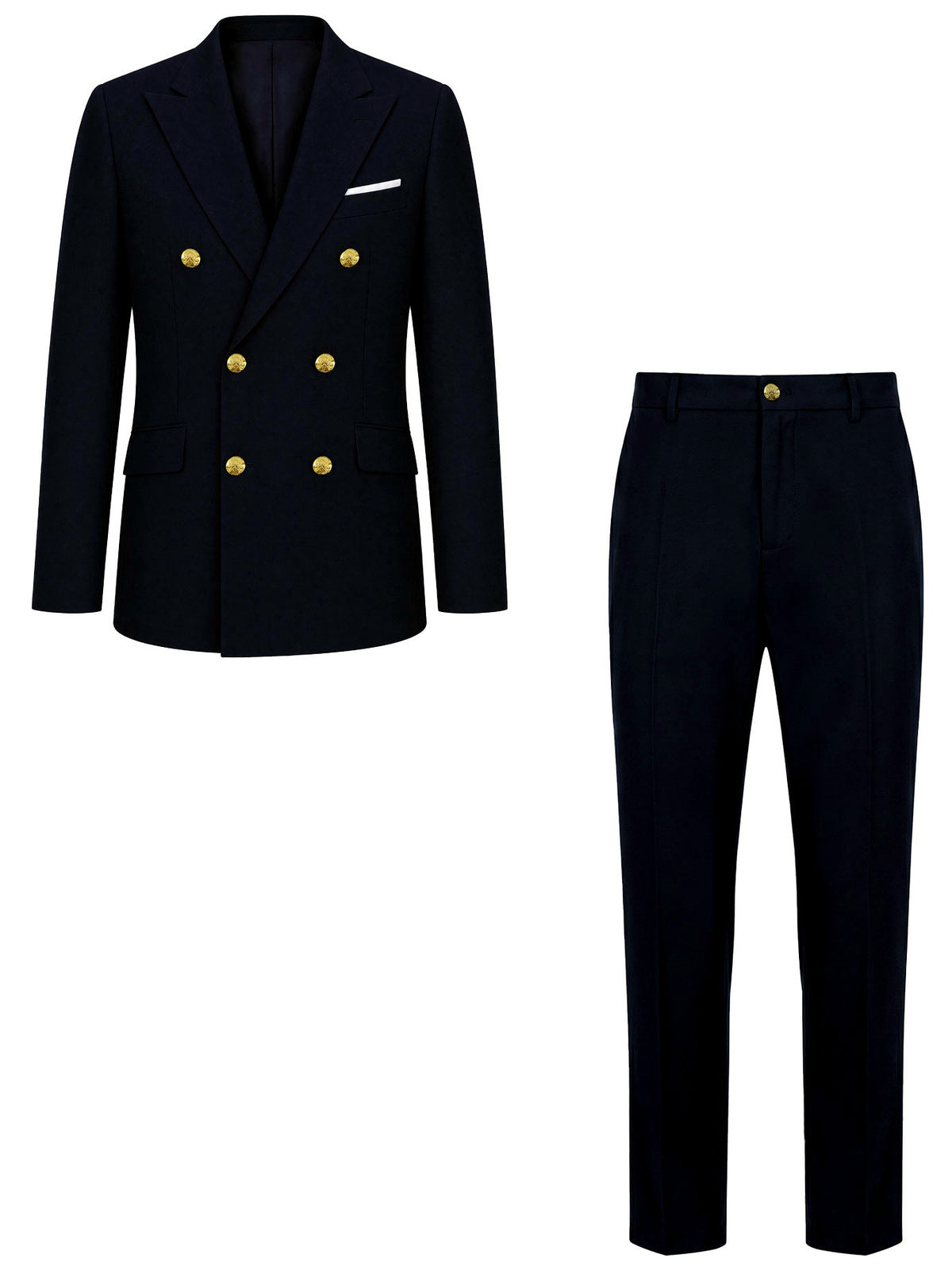 Men's Jacquard Blazer Suit Jacket One Button Party Banquet Formal Outfit in Navy - product view