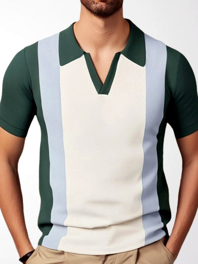 Men's Quick-Dry Henley Short Sleeve T-Shirt in Green - product view