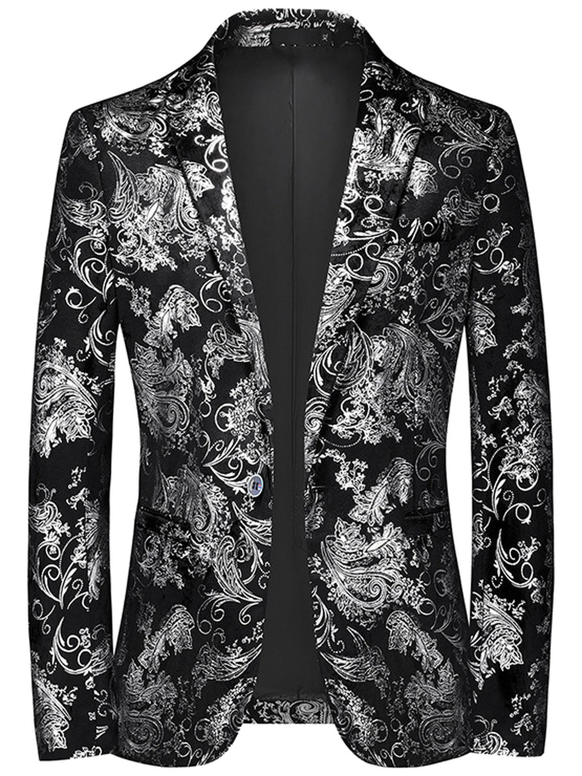 Men's Slim Fit Single-Breasted Long Sleeve Blazer for Everyday Smart-Casual Wear in Black - product view