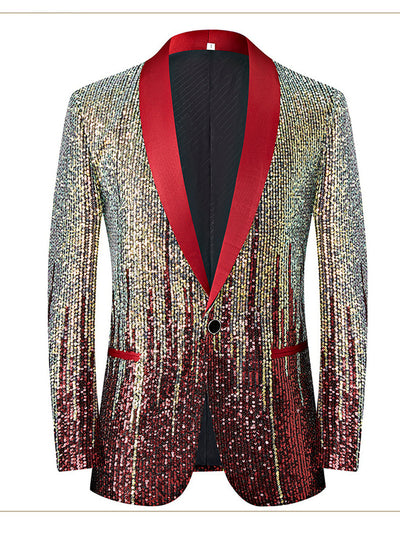 Men's Slim Fit Blazer for Everyday Smart-Casual Wear in Burgundy - product view