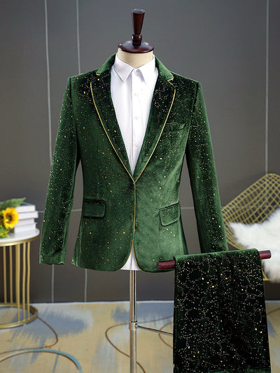 Men's Straight Fit Blazer for Everyday Smart-Casual Wear in +【Green 】 - product view