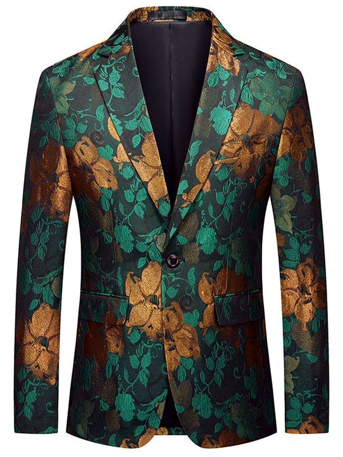 Men's Jacquard Blazer Suit Jacket One Button Party Banquet Formal Outfit in Multicolor - product view