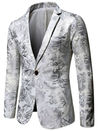 Men's Lightweight Business Blazer and Pants Set Casual Suit Outfit in White - product view