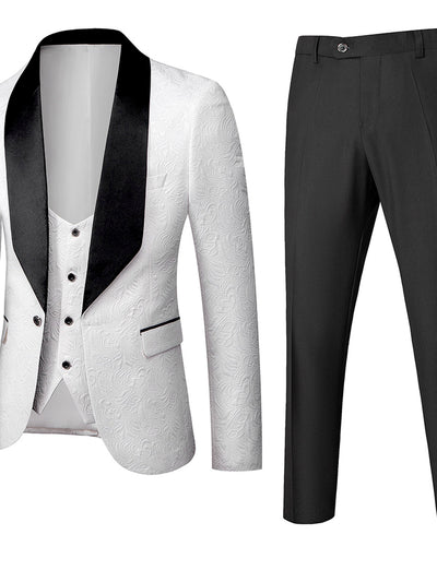 Men's Lightweight Business Blazer and Pants Set Casual Suit Outfit in White - product view