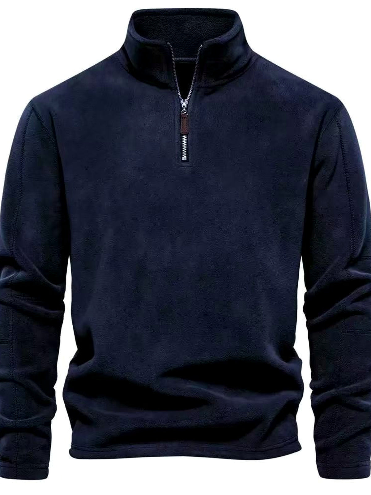 Men's Stand Collar Long Sleeve Sweatshirt Casual in Navy - product view