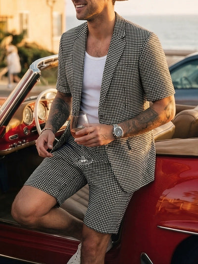 Men's Lightweight Business Blazer and Pants Set Casual Summer Suit Outfit product image