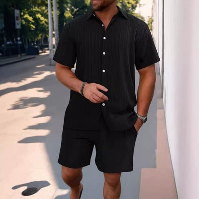 Men's Lyocell Cotton Casual Bermuda Shorts Elastic Waist Summer Shorts product image