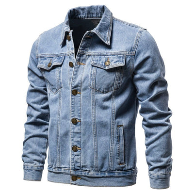 Men's Denim Jacket Slim Fit Casual Cotton Jean Jacket Streetwear Outerwear product image
