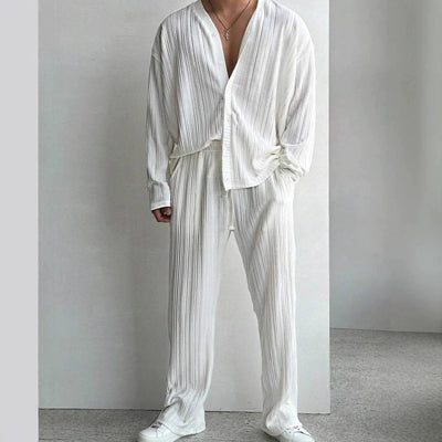 Men's Linen Blend Summer Shirt and Pants Set product image