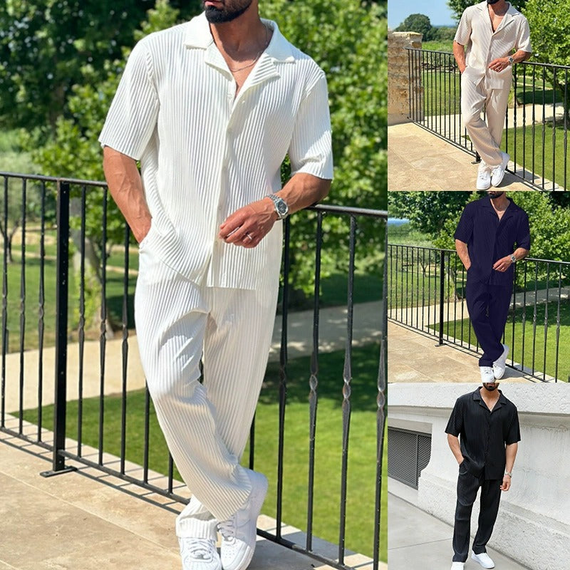 Men's Linen Blend Summer Shirt and Pants Set product image