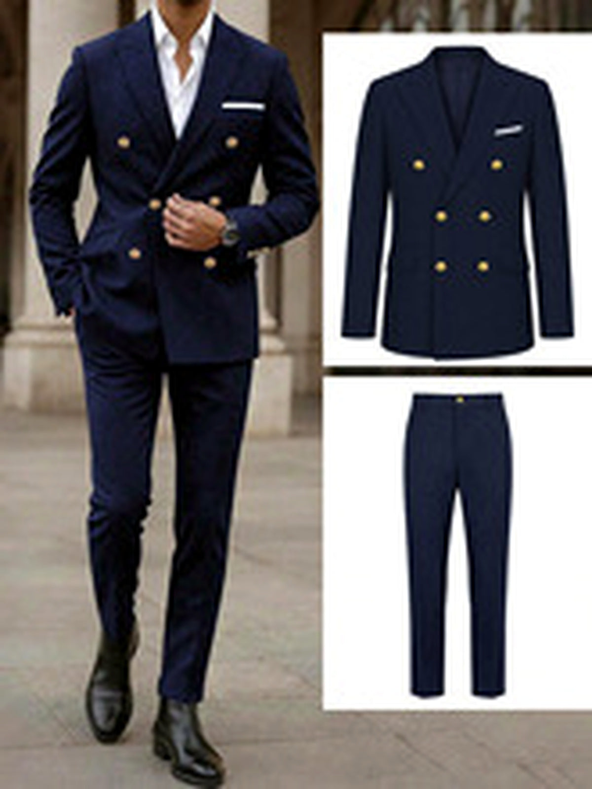 Men's Jacquard Blazer Suit Jacket One Button Party Banquet Formal Outfit - product detail view 1
