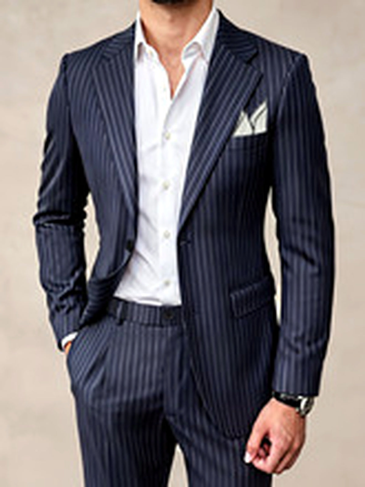 Men's Lightweight Business Blazer and Pants Set Casual Suit Outfit - product detail view 1