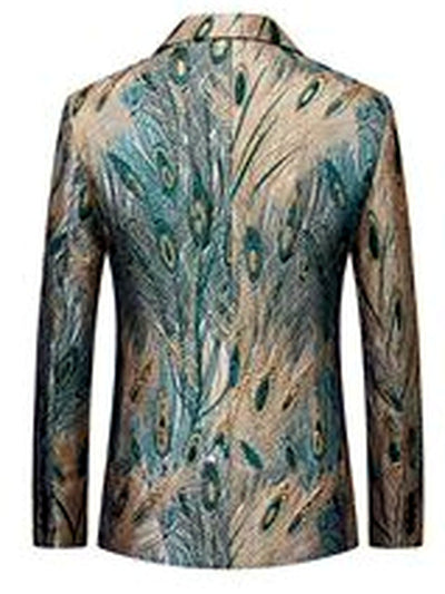 Men's Jacquard Blazer Suit Jacket One Button Party Banquet Formal Outfit - product detail view 1
