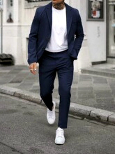 Men's Jacquard Blazer Suit Jacket One Button Party Banquet Formal Outfit - product detail view 1