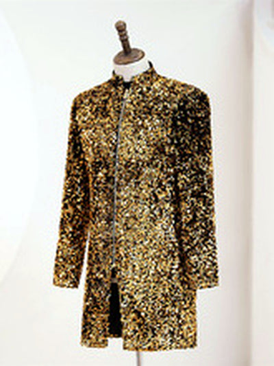 Men's Jacquard Blazer Suit Jacket One Button Party Banquet Formal Outfit - product detail view 1