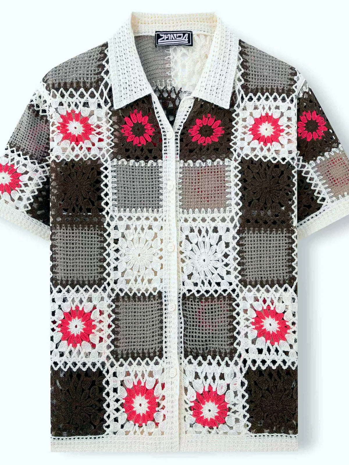 Men's Jacquard Knit Short Sleeve Polo Shirt Business Casual Summer Top - product detail view 1