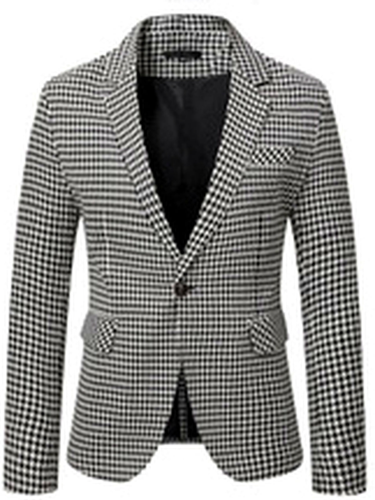 Men's Lapel Collar Slim Fit Long Sleeve Blazer for Everyday Smart-Casual Wear - product detail view 1