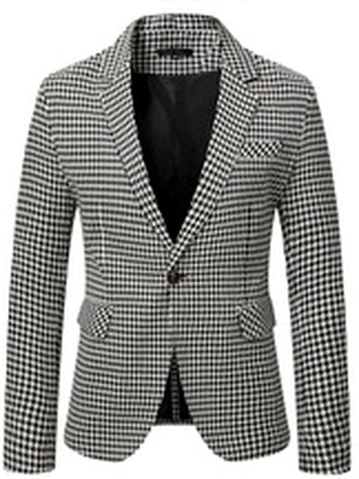 Men's Lapel Collar Slim Fit Long Sleeve Blazer for Everyday Smart-Casual Wear - product detail view 1