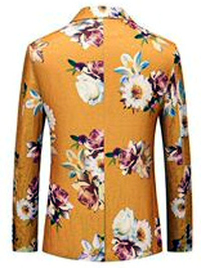 Men's Jacquard Blazer Suit Jacket One Button Party Banquet Formal Outfit - product detail view 1