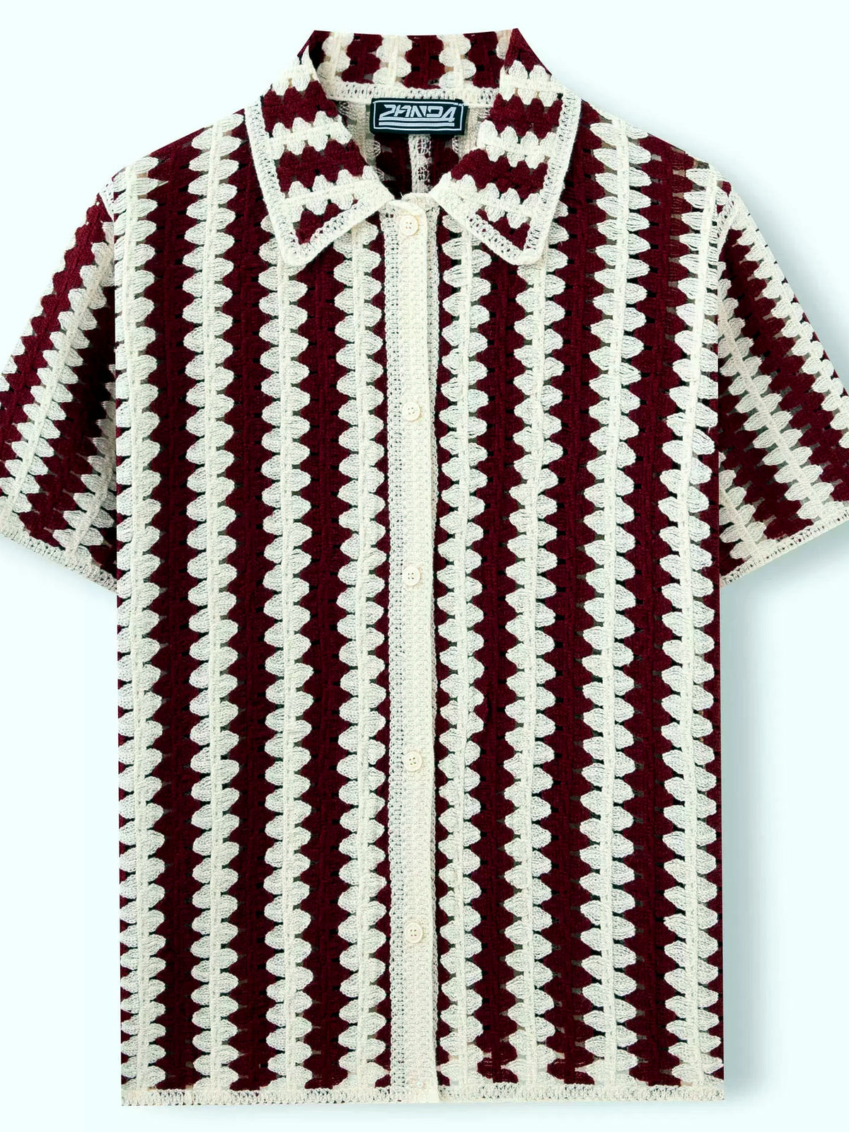 Men's Striped Jacquard Knit Short Sleeve Polo Shirt Business Casual Summer Top - product detail view 1