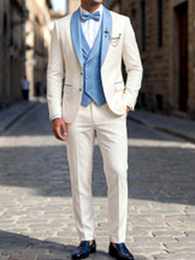 Men's Jacquard Blazer Suit Jacket One Button Party Banquet Formal Outfit - product detail view 1