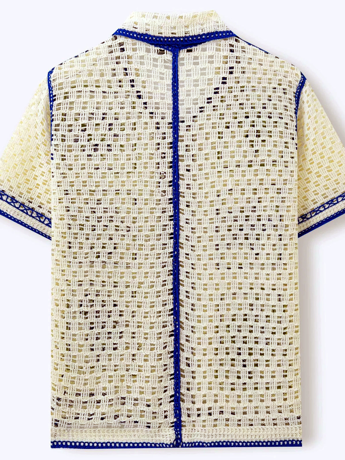 Men's Jacquard Knit Short Sleeve Polo Shirt Business Casual Summer Top - product detail view 1
