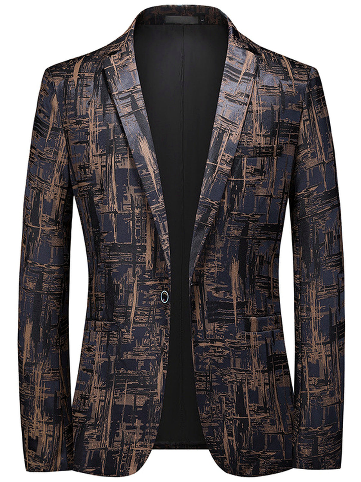 Men's Slim Fit Lightweight Long Sleeve Blazer for Everyday Smart-Casual Wear in Coffee Brown - product view