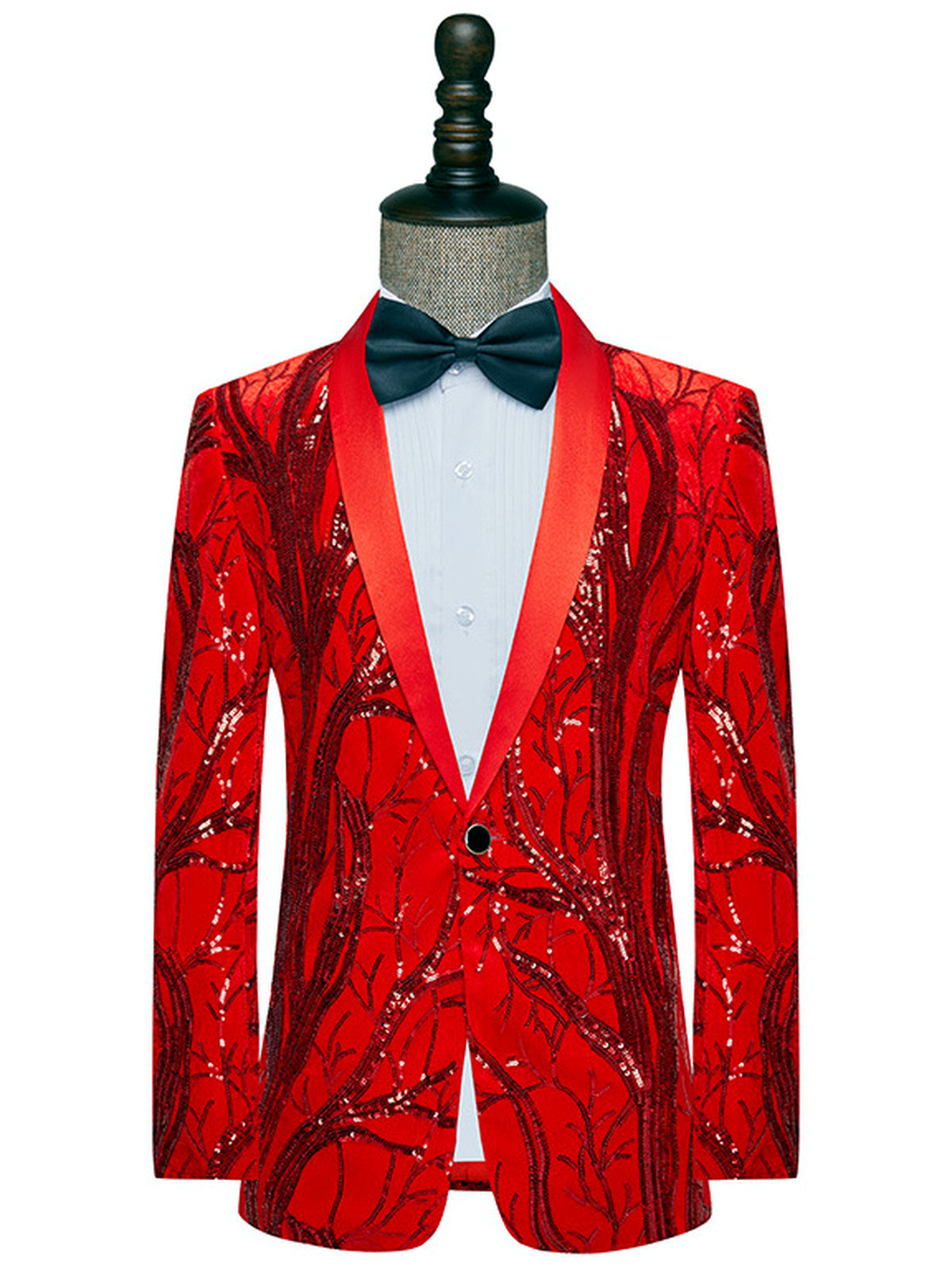 Men's Slim Fit Blazer for Everyday Smart-Casual Wear in RedB - product view