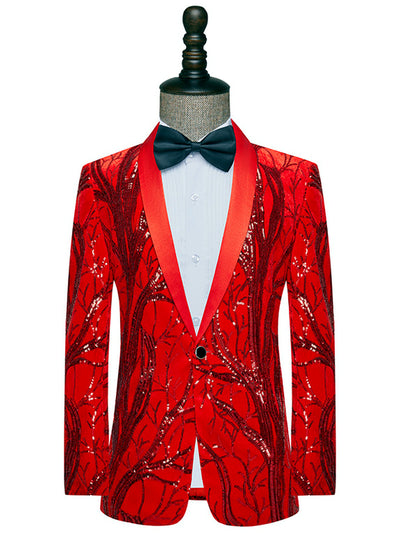 Men's Slim Fit Blazer for Everyday Smart-Casual Wear in RedB - product view