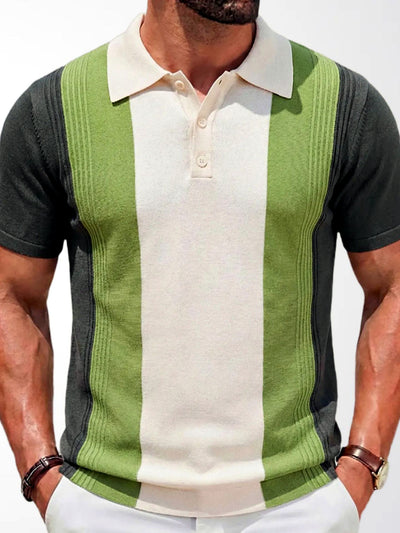 Men's Quick-Dry Henley Short Sleeve T-Shirt in Green - product view
