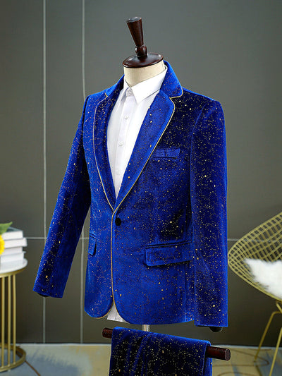 Men's Straight Fit Blazer for Everyday Smart-Casual Wear in +【Blue 】 - product view