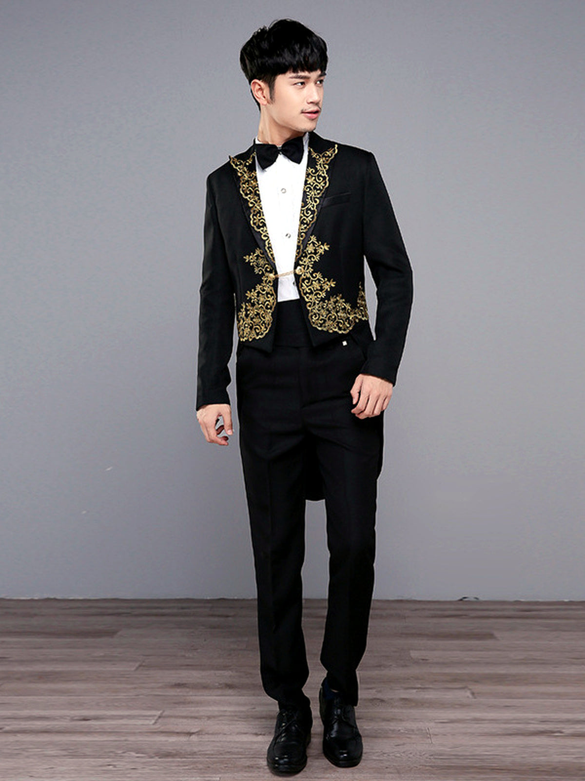 Men's Lightweight Business Blazer and Pants Set Casual Suit Outfit in Black+++ - product view
