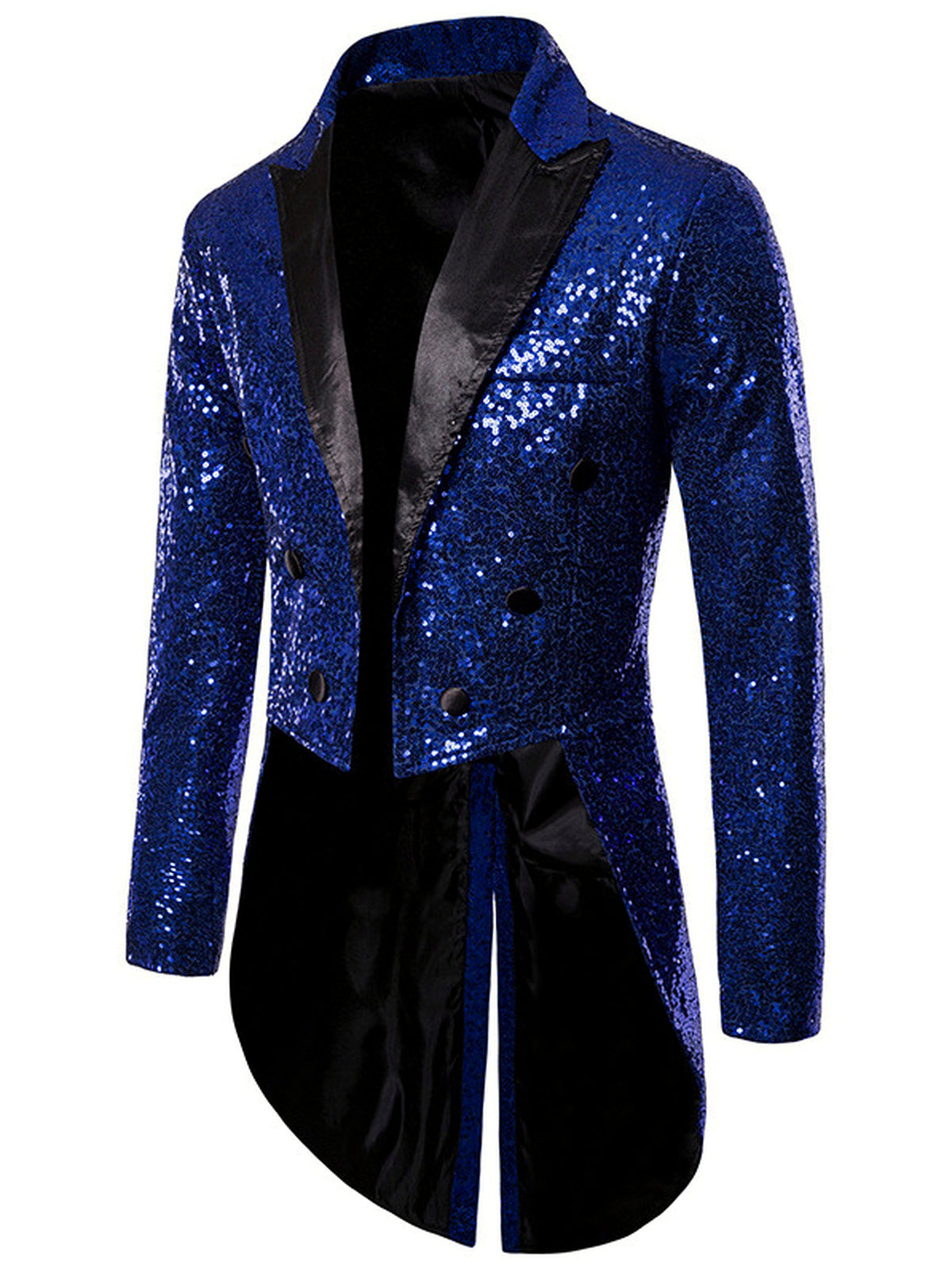 Men's Jacquard Blazer Suit Jacket One Button Party Banquet Formal Outfit in Dark Blue - product view
