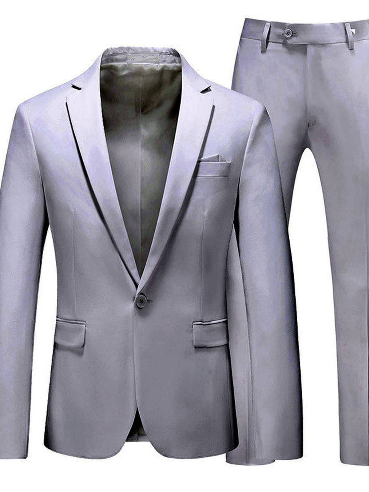 Men's Lightweight Business Blazer and Pants Set Casual Suit Outfit in White - product view