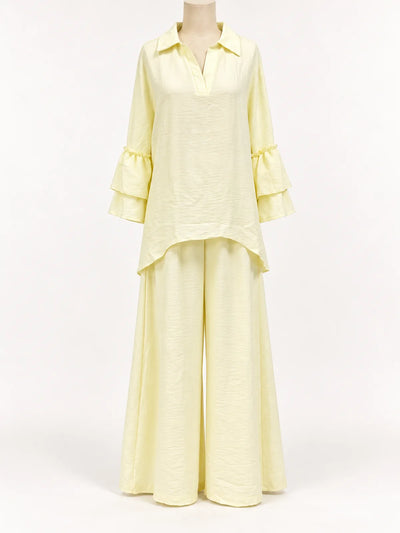 Women's Cotton Linen Two Piece Outfit Set - product view 2