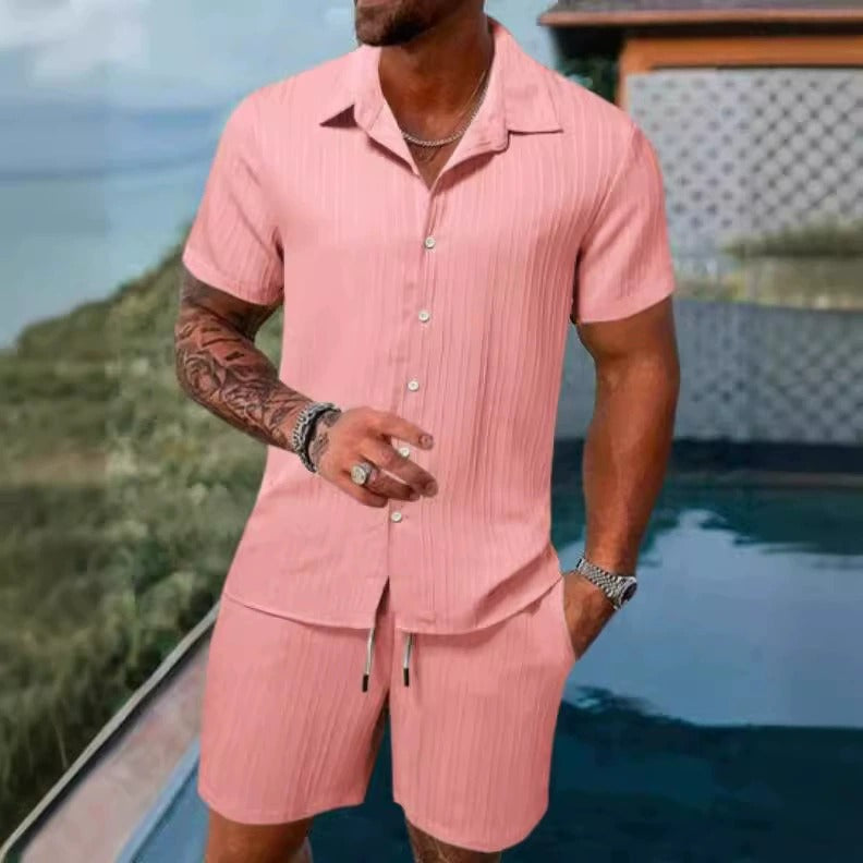 Men's Lyocell Cotton Casual Bermuda Shorts Elastic Waist Summer Shorts product image