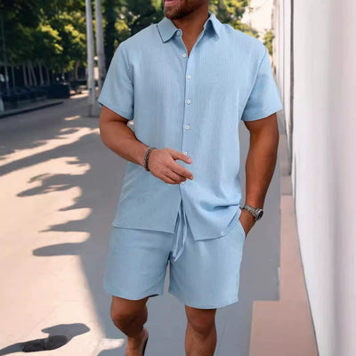 Men's Lyocell Cotton Casual Bermuda Shorts Elastic Waist Summer Shorts product image